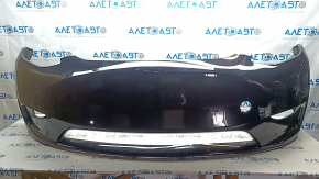 Tesla Model Y 20-25 bare front bumper for 6 parking sensors, black PBSB, scratches, sand