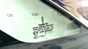 Rear left window, blind glass, Lincoln MKZ 13-20, chrome, scratches on chrome