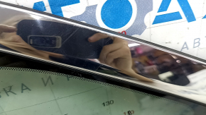 Rear left window, blind glass, Lincoln MKZ 13-20, chrome, scratches on chrome