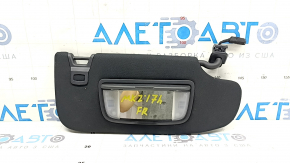 Right visor for Lincoln MKZ 17-20, black, without hook, with backlight