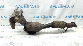 Exhaust manifold with catalytic converter for a 1920 Lincoln MKZ hybrid, mesh torn, rusty