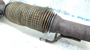 Exhaust manifold with catalytic converter for a 1920 Lincoln MKZ hybrid, mesh torn, rusty