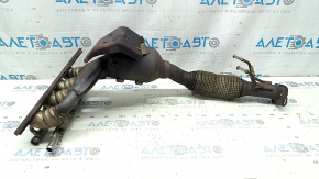 Exhaust manifold with catalytic converter for a 1920 Lincoln MKZ hybrid, mesh torn, rusty