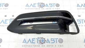 Left bumper grille for a Honda Accord 2018-20 hybrid, under fog lights, gloss black, chrome, sand, scratches, crack in mount