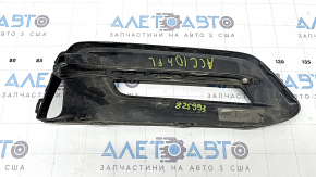 Left bumper grille for a Honda Accord 2018-20 hybrid, under fog lights, gloss black, chrome, sand, scratches, crack in mount