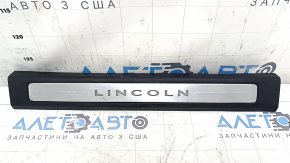 Lincoln MKZ 17-20 front left door sill plate, chrome with backlight, black, scratches