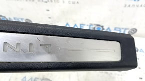 Lincoln MKZ 17-20 front left door sill plate, chrome with backlight, black, scratches