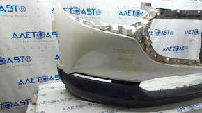 Front bumper, bare, Mazda CX-30 20-23, without parking sensors, white, scratches, cracks, dents