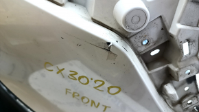 Front bumper, bare, Mazda CX-30 20-23, without parking sensors, white, scratches, cracks, dents