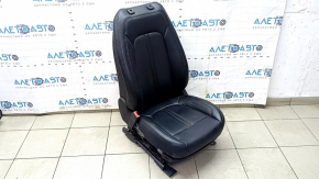 Lincoln MKZ 17-20 driver's seat without airbag, electric, heated, ventilated, black leather, dents, cracks, needs cleaning