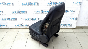 Lincoln MKZ 17-20 driver's seat without airbag, electric, heated, ventilated, black leather, dents, cracks, needs cleaning