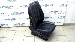 Lincoln MKZ 17-20 passenger seat without airbag, electric, heated, ventilated, black leather, cracks in the frame, dents, needs cleaning