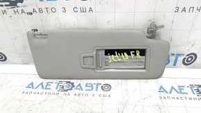 Right sun visor for VW Jetta 19-24, gray, with backlight, no hook, broken mount, needs cleaning