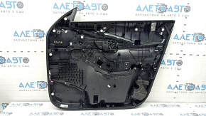 Mazda CX-30 2020 black front left door panel, black cloth insert, black leather armrest with handle, butt, worn