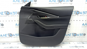 Mazda CX-30 2020 black front right door panel, black cloth insert, black leather armrest with handle, scratches