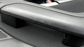 Mazda CX-30 2020 black front right door panel, black cloth insert, black leather armrest with handle, scratches