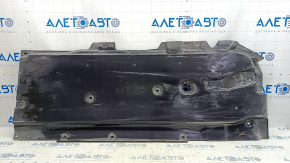 Front left underbody protection for Mazda CX-30 20-23 is worn and dented.