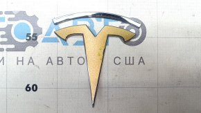 Tesla Model Y 20-25 T-Bar Badge Emblem, Gold, Paint Blistering