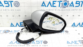 Right side mirror assembly for Ford Fusion mk5 19-20, 5 pins, BSM, heated, silver, cracked housing