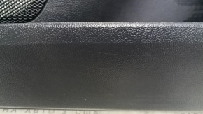 Front right door panel for Ford Fusion mk5 17-20, black with black cloth insert, leather armrest, gray molding, with handle, scratches
