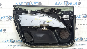 Front right door panel for Ford Fusion mk5 17-20, black with black cloth insert, leather armrest, gray molding, with handle, scratches