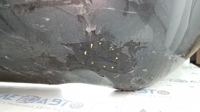 The rear bumper is bare, Toyota Camry v40 07-11 3.5 graphite 1G3, dented, with tears, broken fasteners, and scratches.