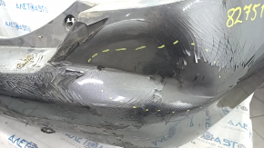 The rear bumper is bare, Toyota Camry v40 07-11 3.5 graphite 1G3, dented, with tears, broken fasteners, and scratches.