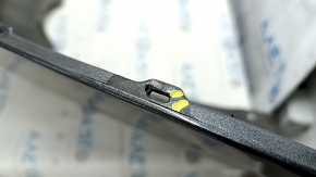The rear bumper is bare, Toyota Camry v40 07-11 3.5 graphite 1G3, dented, with tears, broken fasteners, and scratches.