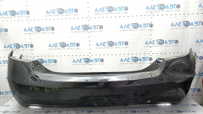 The rear bumper is bare, Toyota Camry v40 07-11 3.5 graphite 1G3, dented, with tears, broken fasteners, and scratches.