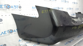 The rear bumper is bare, Toyota Camry v40 07-11 3.5 graphite 1G3, dented, with tears, broken fasteners, and scratches.