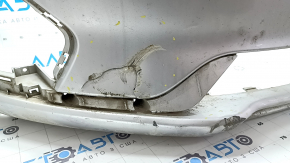Front bumper, bare, Ford Fusion mk5 19-20, without parking sensors and tow hook, silver, scratches, cracked, crack in mount