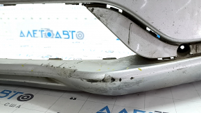 Front bumper, bare, Ford Fusion mk5 19-20, without parking sensors and tow hook, silver, scratches, cracked, crack in mount