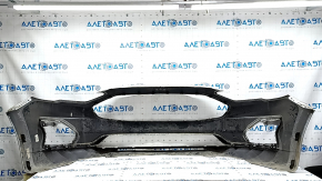 Front bumper, bare, Ford Fusion mk5 19-20, without parking sensors and tow hook, silver, scratches, cracked, crack in mount