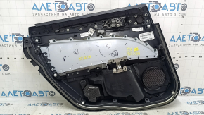 Door trim panel rear right Ford Fusion mk5 17-20 black with black cloth insert, leather armrest, molding gray structure, with handle, scratches