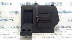 Rear row of seats, upper left part, Ford Fusion mk5 17-20, black cloth, with belt and armrest, dent, needs cleaning