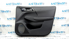 Mitsubishi Outlander 22-25 black front right door panel, armrest and insert, black leather, gray stitching, glossy black molding with chrome, with handle