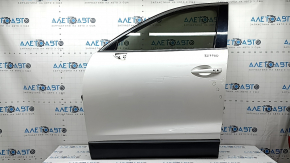 Mazda CX-9 16-23 keyless front left door assembly, triplex, white 25D, with bumpers