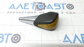 Gear knob for Toyota Camry v40 07-11, gray leather, light wood insert, scratches