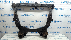 The front subframe of a Toyota Camry v40 is rusty, with four cracked bushings.