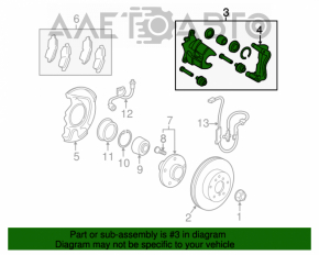 Front right caliper assembly for Toyota Camry v40, rusty
