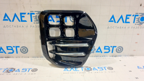Right front bumper grille for Kia Sportage 17-19 FWD with LED fog lights, gloss black with chrome