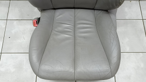 Driver's seat for Toyota Camry v40 07-09 with airbag, gray leather, electric, heated, without headrest, cracked, needs dry cleaning, dented, whitened plastic, scratches