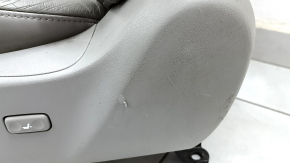 Driver's seat for Toyota Camry v40 07-09 with airbag, gray leather, electric, heated, without headrest, cracked, needs dry cleaning, dented, whitened plastic, scratches