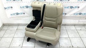 Rear seats, 2nd row, left, Mazda CX-9 16-17, beige perforated leather, with belt, without headrests, wrinkled, dry-cleanable