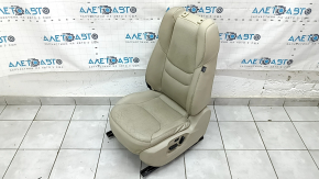 Mazda CX-9 16-17 driver's seat without airbag, electric, heated, beige perforated leather, without headrest, dented, cracked, dry-cleanable