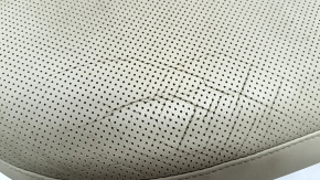 Mazda CX-9 16-17 driver's seat without airbag, electric, heated, beige perforated leather, without headrest, dented, cracked, dry-cleanable