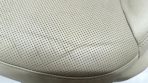 Mazda CX-9 16-17 driver's seat without airbag, electric, heated, beige perforated leather, without headrest, dented, cracked, dry-cleanable