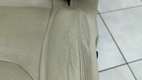 Mazda CX-9 16-17 driver's seat without airbag, electric, heated, beige perforated leather, without headrest, dented, cracked, dry-cleanable