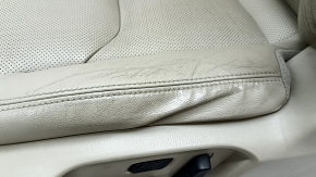 Mazda CX-9 16-17 driver's seat without airbag, electric, heated, beige perforated leather, without headrest, dented, cracked, dry-cleanable