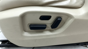 Mazda CX-9 16-17 driver's seat without airbag, electric, heated, beige perforated leather, without headrest, dented, cracked, dry-cleanable